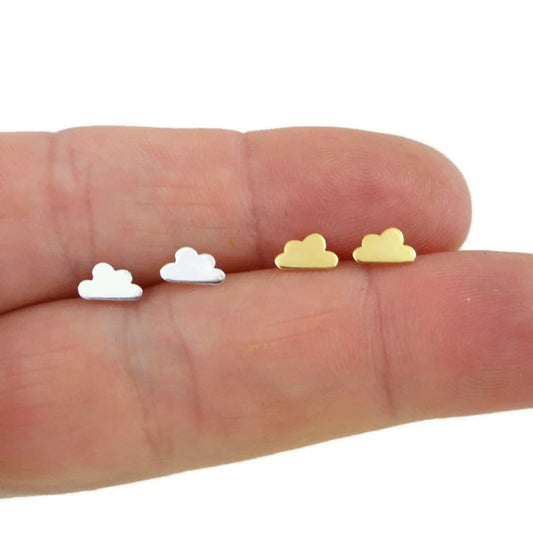 Tiny Cloud Earrings in Sterling Silver