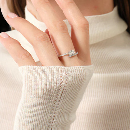 Pear Drop Solitaire Moissanite Engagement Ring – 925 Sterling Silver, Moissanite Wedding Band, Elegant Promise Ring, Anniversary Gift for Her