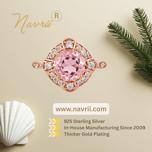 925 Sterling Silver Halo Gemstone Ring – Blue Sapphire, Emerald Green, Ruby Red, & Rose Quartz – Vintage-Inspired Statement Ring – Limited Stock!