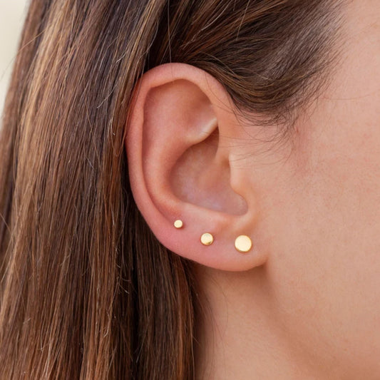 Dainty Tiny & Minimalist Circle Dot Stud Earrings -3 different diameters available