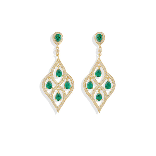 Radiant Lab-Made Gemstone Dangle Drop Earrings