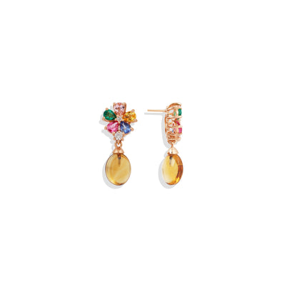 Radiant Lab-Made Gemstone Dangle Drop Earrings