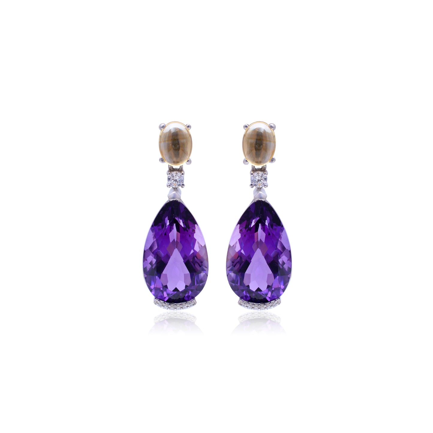 Radiant Lab-Made Gemstone Dangle Drop Earrings