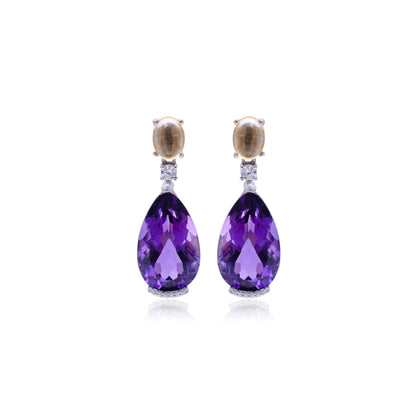 Radiant Lab-Made Gemstone Dangle Drop Earrings