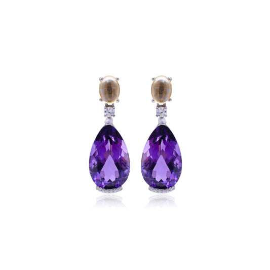 Radiant Lab-Made Gemstone Dangle Drop Earrings
