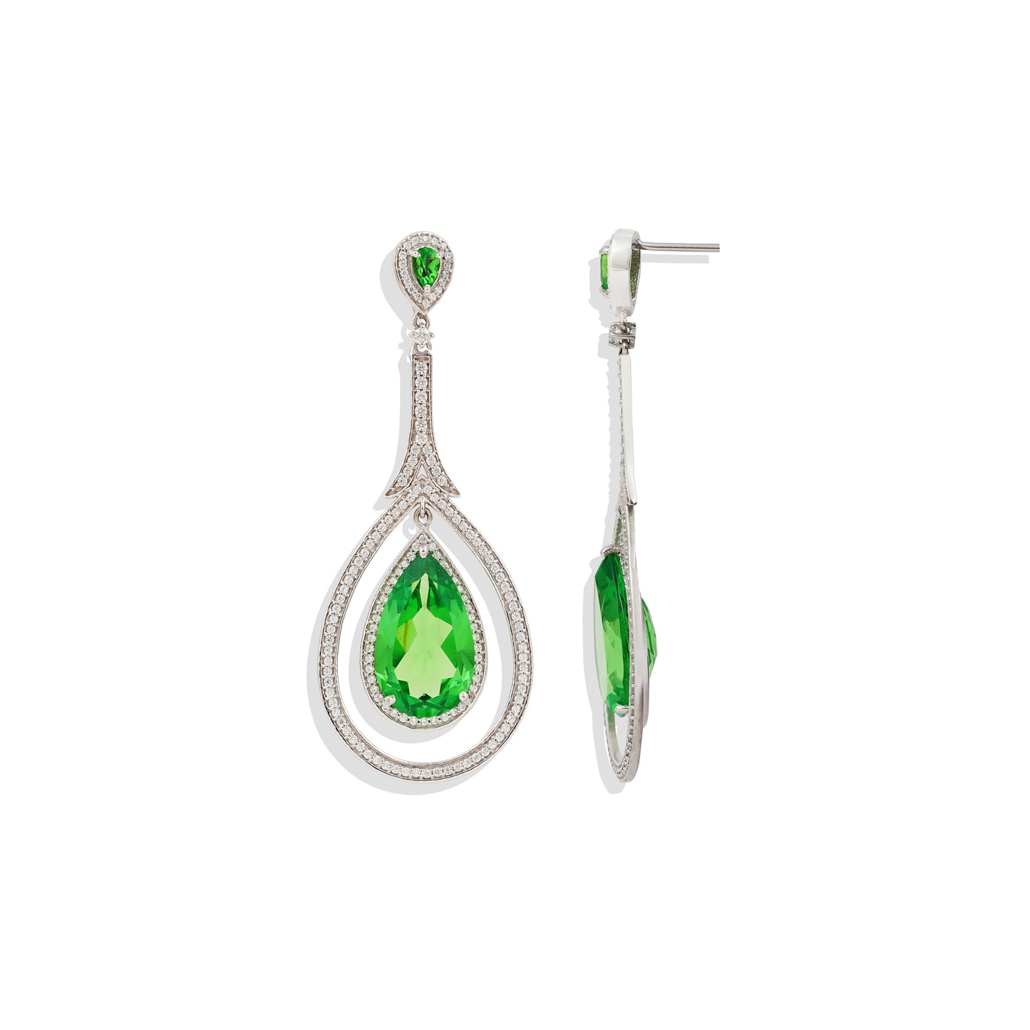 Radiant Lab-Made Gemstone Dangle Drop Earrings