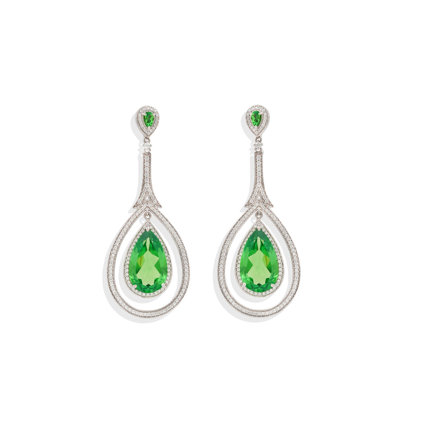 Radiant Lab-Made Gemstone Dangle Drop Earrings