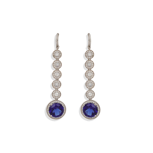 Radiant Lab-Made Gemstone Dangle Drop Earrings