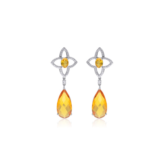 Radiant Lab-Made Gemstone Dangle Drop Earrings