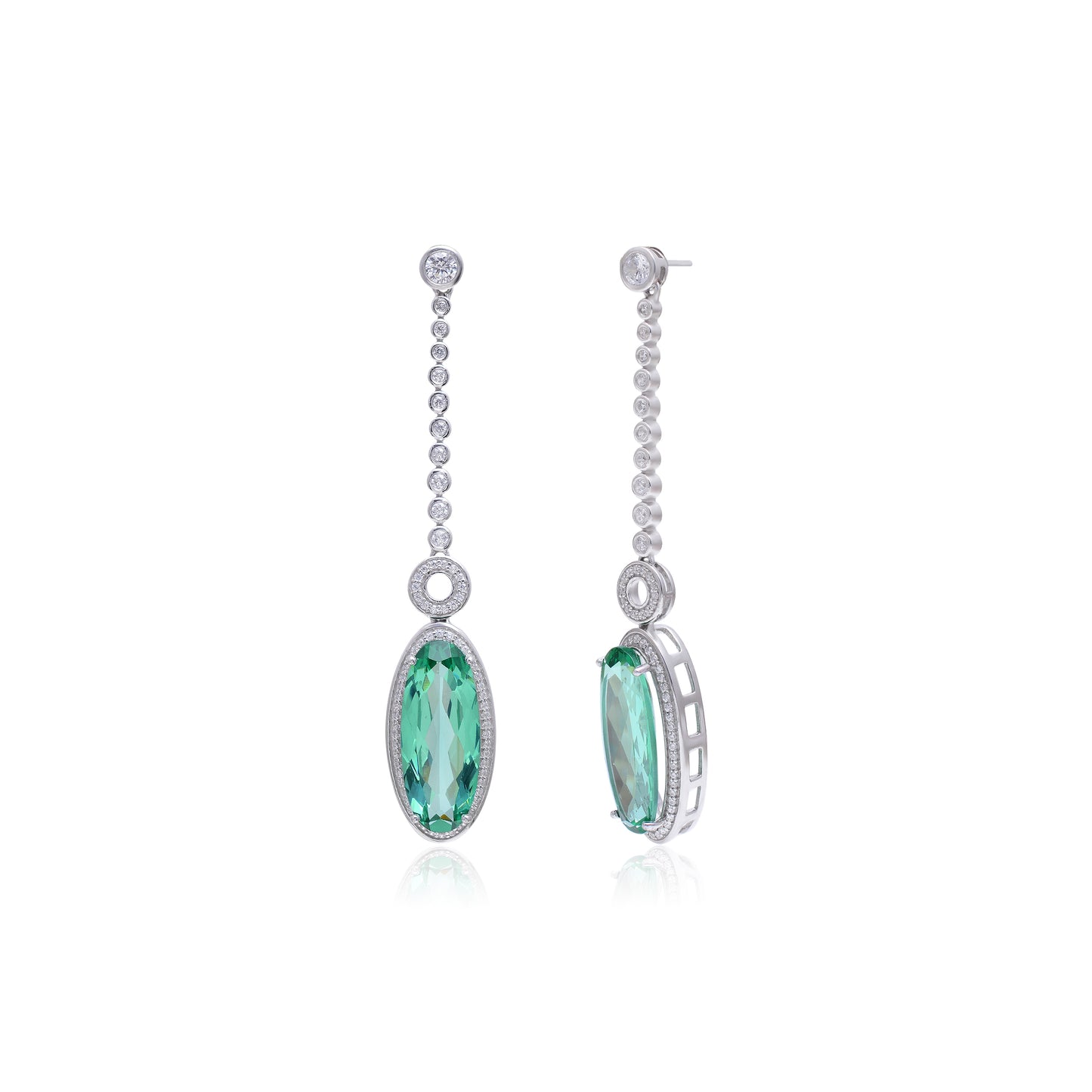 Radiant Lab-Made Gemstone Dangle Drop Earrings