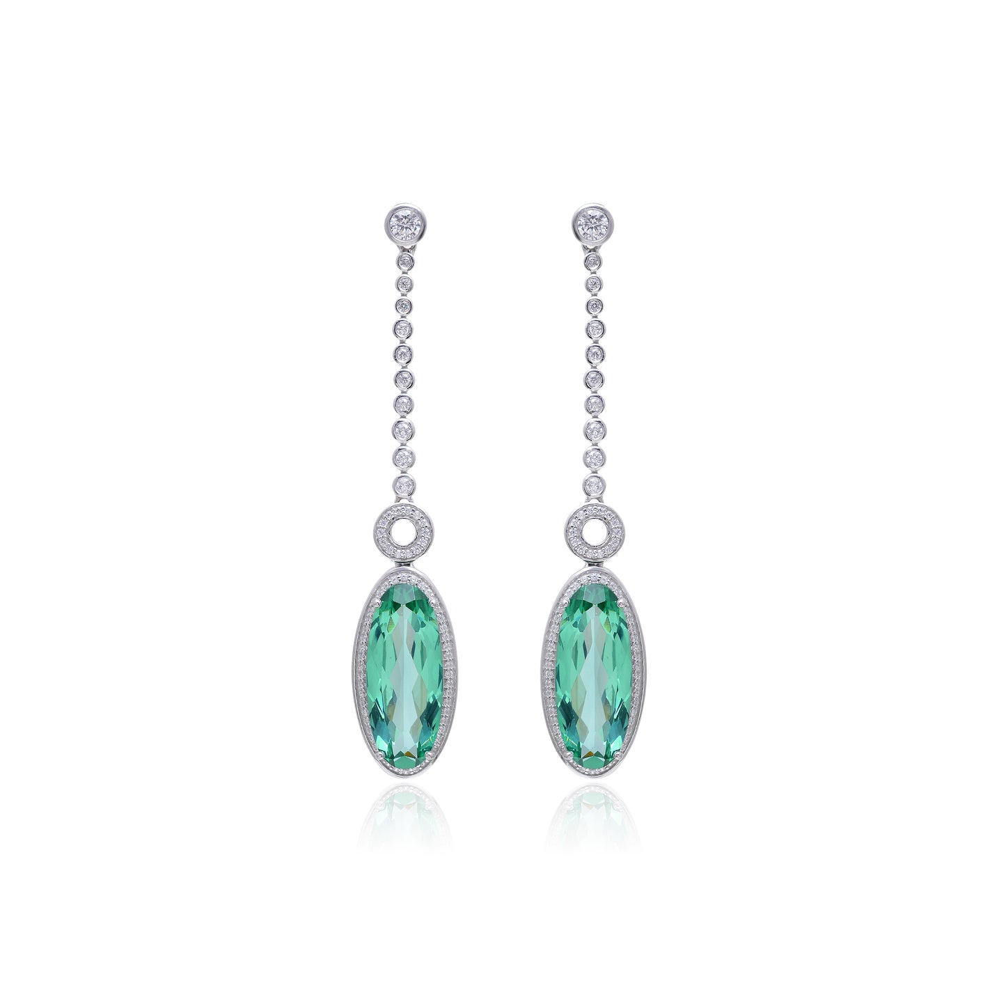 Radiant Lab-Made Gemstone Dangle Drop Earrings