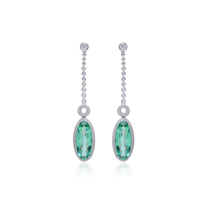 Radiant Lab-Made Gemstone Dangle Drop Earrings