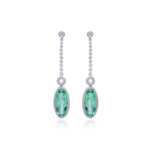 Radiant Lab-Made Gemstone Dangle Drop Earrings