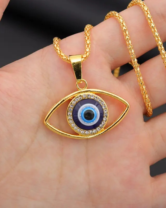 Sterling silver evil eye pendant
