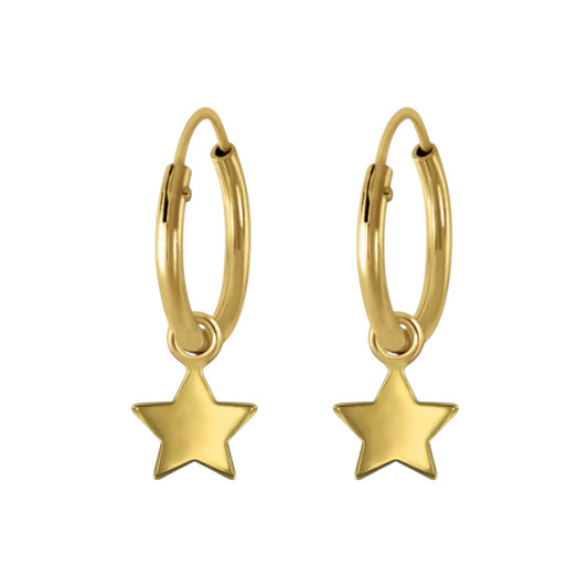Star dangle hoop earrings