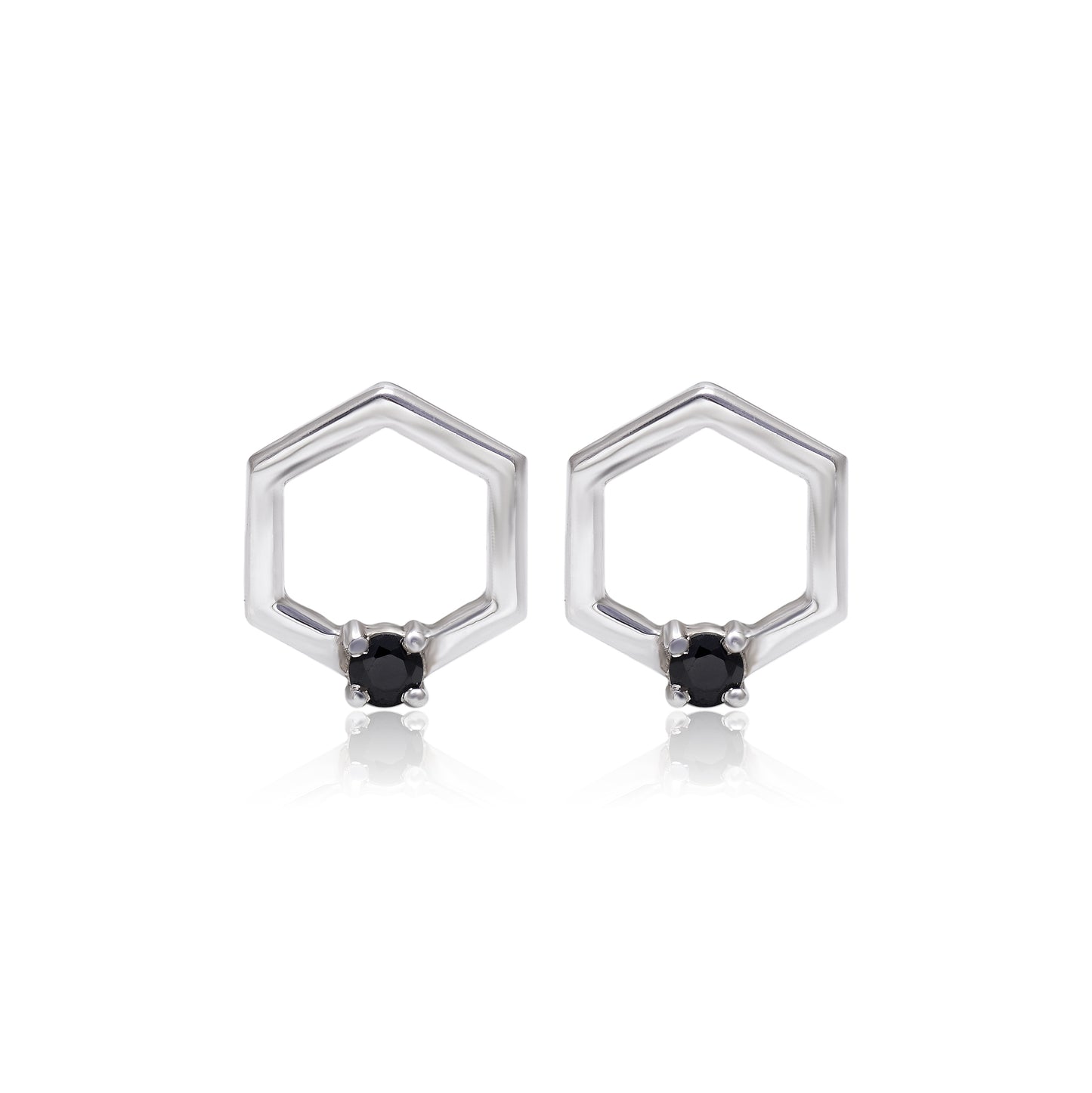 Natural Black Spinel Stud Earrings