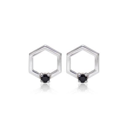 Natural Black Spinel Stud Earrings