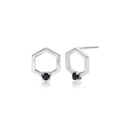Natural Black Spinel Stud Earrings