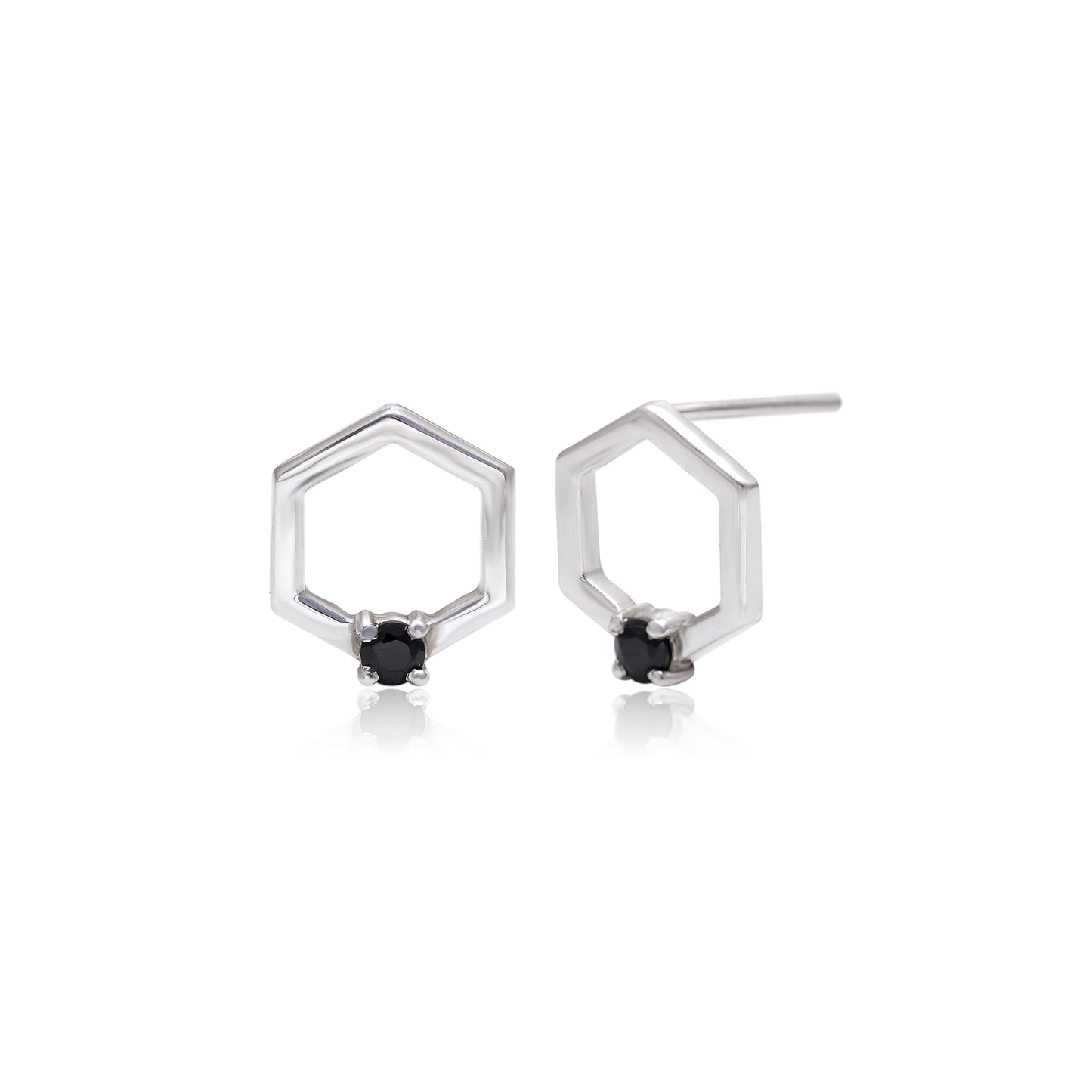 Natural Black Spinel Stud Earrings
