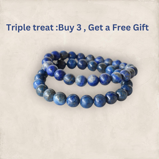 AAA+ Lapis Lazuli  Healing Crystals Bracelet ,Strength Bracelet