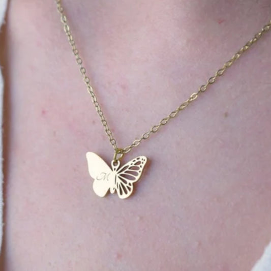 Gold Plated on 925 Sterling Silver Butterfly Pendant  For Women