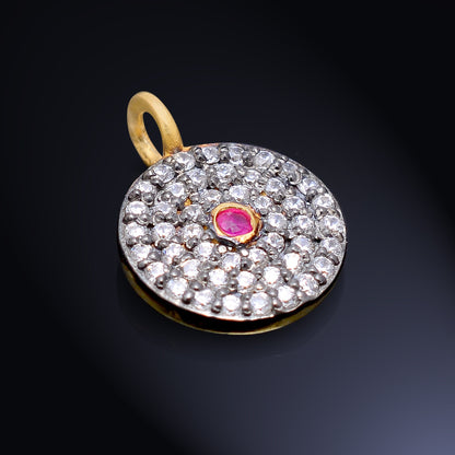 925 Sterling Silver gemstones Pendant