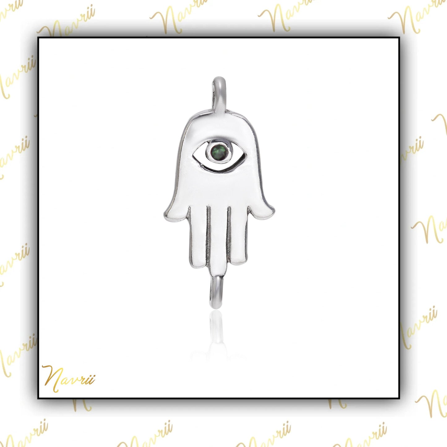 925 Sterling Silver Hamsa Bracelets, Hamsa Hand Bracelet, Hand Of Fatima, Hamsa Jewelry, Hand Of God Bracelet, Evil Eye Unisex Bracelet Gift