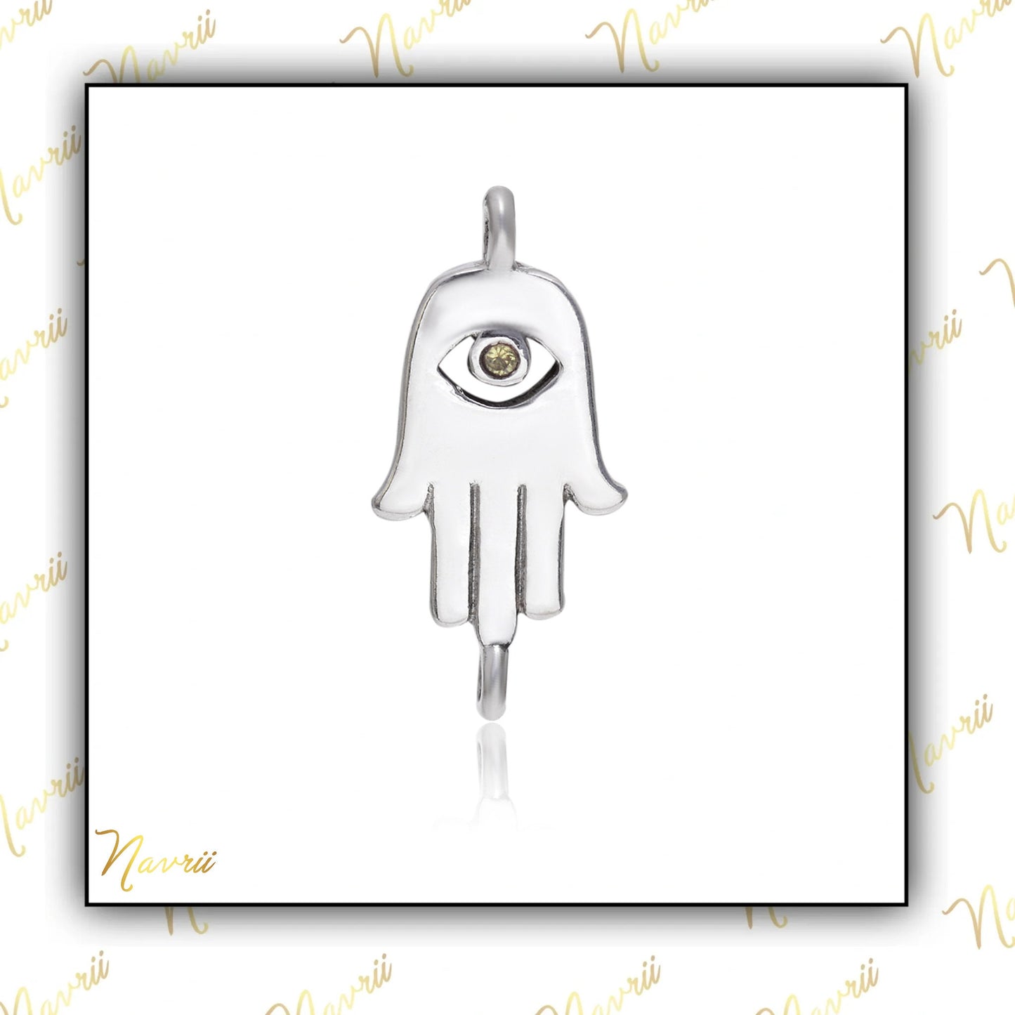 925 Sterling Silver Hamsa Bracelets, Hamsa Hand Bracelet, Hand Of Fatima, Hamsa Jewelry, Hand Of God Bracelet, Evil Eye Unisex Bracelet Gift