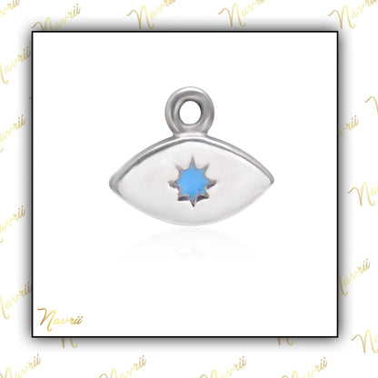 925 Sterling Silver Enamel Evil Eye Pendant