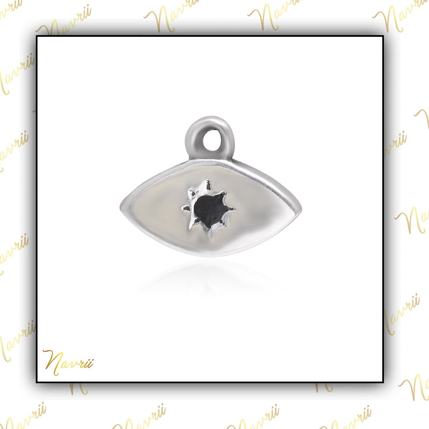 925 Sterling Silver Enamel Evil Eye Pendant