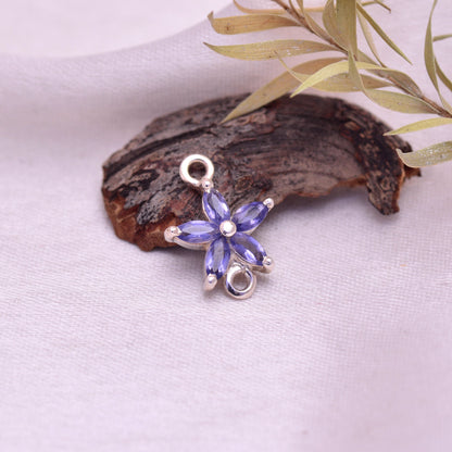 Iolite Flower Pendant Necklace