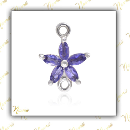 Iolite Flower Pendant Necklace