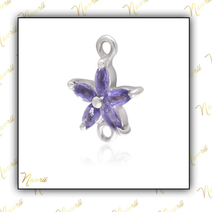 Iolite Flower Pendant Necklace