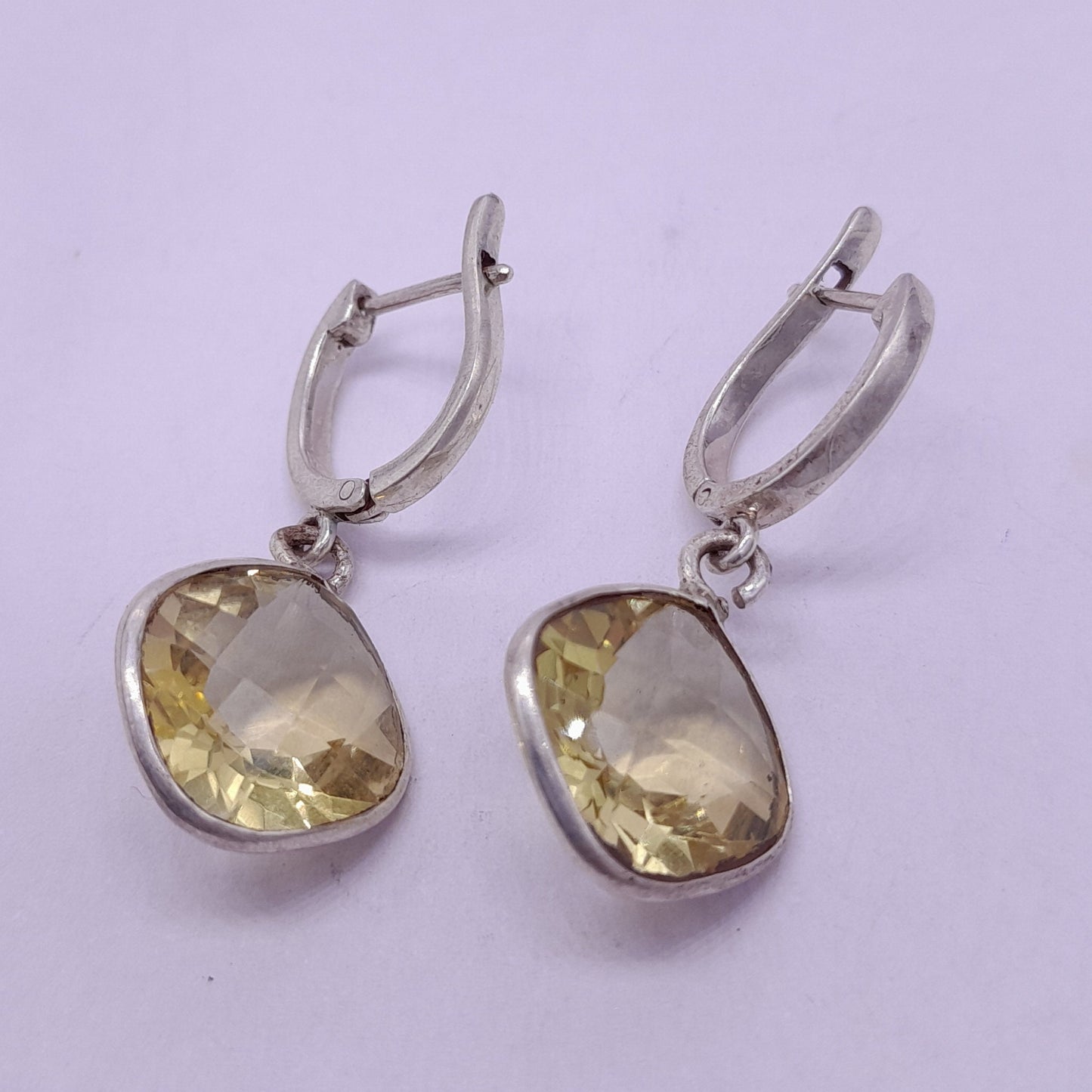 925 Sterling Silver Natural Lemon Quartz Dangle Earring, Dainty Lemon Quartz Dangle Earrings, Natural Gemstone Earrings Jewelry Gift For Her