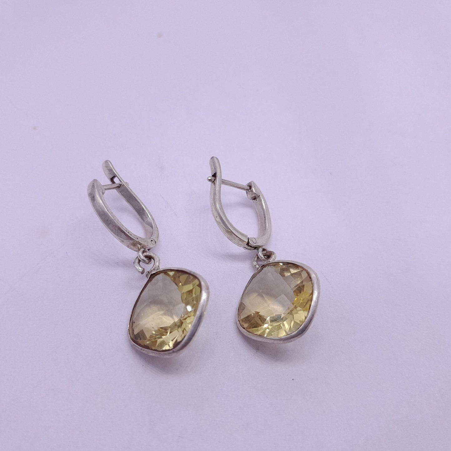 925 Sterling Silver Natural Lemon Quartz Dangle Earring, Dainty Lemon Quartz Dangle Earrings, Natural Gemstone Earrings Jewelry Gift For Her