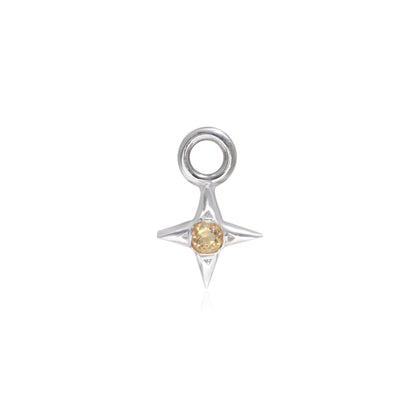 925 Sterling Silver Natural Citrine Charm Pendant