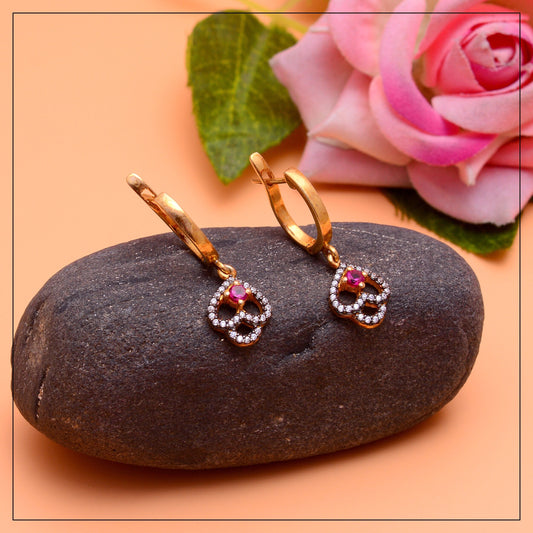 Labmade Ruby Latch Back Earring